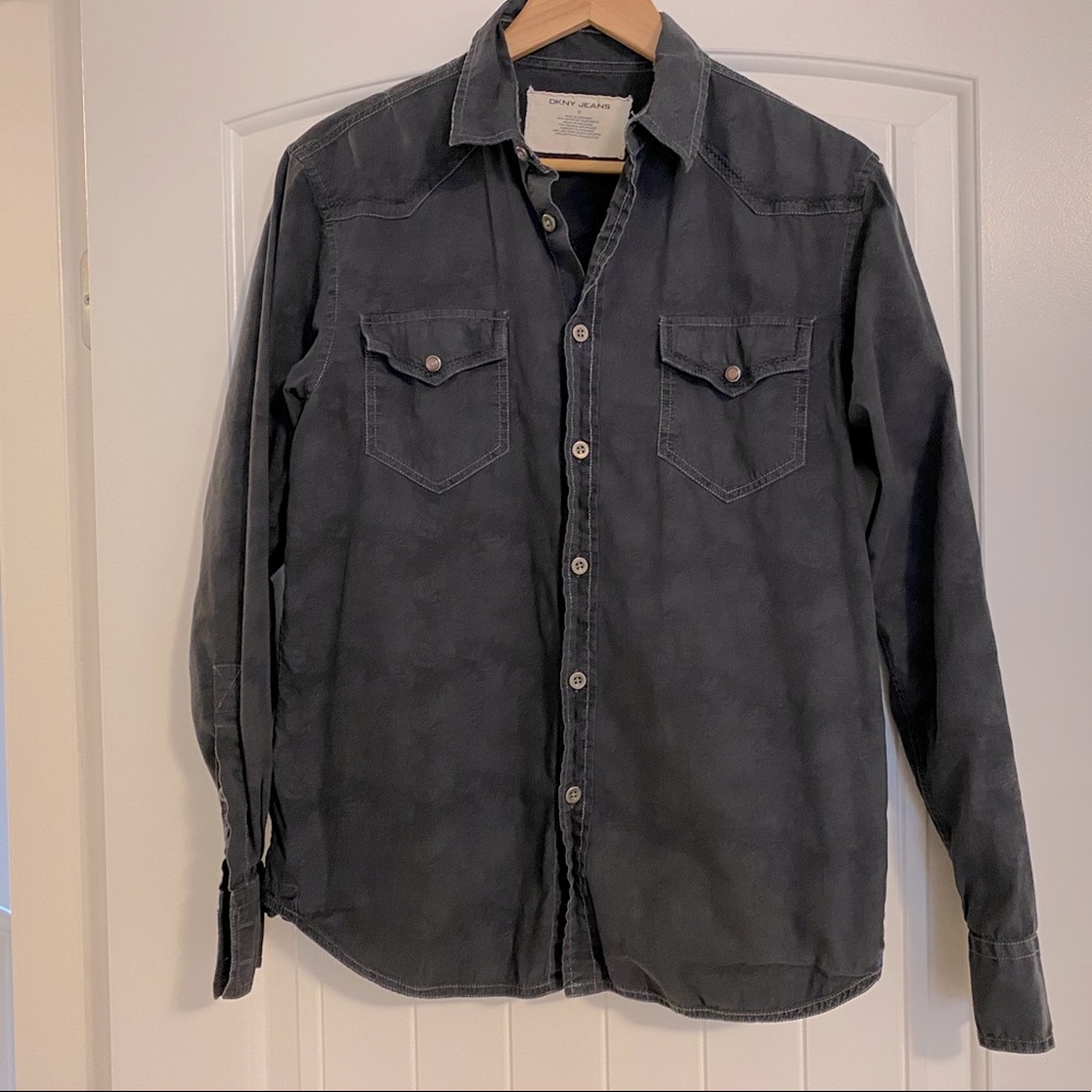 DKNY Dark Grey Button Up Shirt